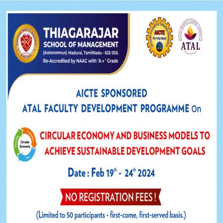 AICTE sponsored one-week, ATAL Faculty Training Program on Circular Economy and Business Models to Achieve Sustainable Development Goals